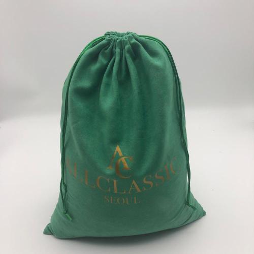 Drawstring Faux Suede Packaging Bag Soft Suede Shoe Bag