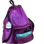Large Capacity Swimming Accessories Mesh Bag Drawstring Swim Gym Backpack with Separated Waterproof Dry Compartments