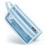 Gelory Eco Friendly Simple Mesh Pencil Case Double-Layer Transparent Storage Makeup Bag With Handle And Zipper