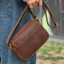 High Quality Men's handbags crossbody shoulder bag vintage crazy horse genuine leather bags brown retro cow leather bags men