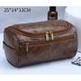 Hot Selling Portable Waterproof Makeup Storage Bag Large Capacity Travel Toiletries Bag Pu Leather Wash Bag