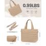 LOVEVOOK Large Nylon Puffer Tote 15.6" Laptop Bag Quilted Light Work Bag Purse Handbag for Travel Gym Weekend Tote Bag for Women