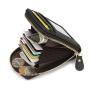 CUIKCA Fashion Lychee Pattern PU Leather Unisex RFID Card Holders Zipper Wallet Driver's License Business ID & Credit Card Case