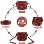 2024 new small satchel women's plain saddle leather bag woven decoration sling shoulder strap adjustable backpack