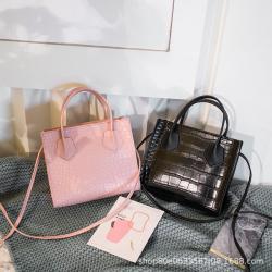 Foreign Trade Women's Bag 2021 New Korean Alligator Women's Portable Small Square Zipper Bag Single Shoulder Messenger Bag PU