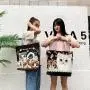 Gelory Wholesale Customize Print Women Shopping Tote Handbags Canvas Fully Sublimated Reusable Single Shoulder Shopper Bags