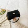 2024 New Small Square Diamond Lattice Bag Pu Solid Zipper Fashion Single Shoulder Messenger Bag With Chain Ladies Handbag