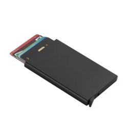 RFID automatic pop-up aluminium box anti-magnetic, anti-skimming, credit card and business card box, metal aluminium card holder