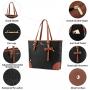 2022 LOVEVOOK Stripe PU leather tote bag Waterproof Large women's handbags business office ladies laptop tote bags with custom