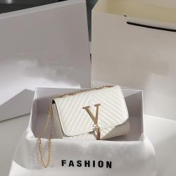 ZR299 Women's Shoulder Bag 2023 New Fashion Simple Stripe Embroidered Tassel Decorative Crossbody Bag