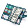 2024 Custom Waxed Oiled Genuine Leather Women Long Wallet For Ladies With RFID Design