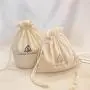 Eco-friendly Round Bottom Cotton Linen Candle Pouch Drawstring Gift Candle Wine Packaging Dust Recycle Muslin Cotton Bag