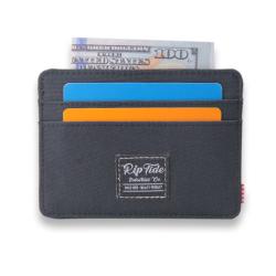 Fashion front pocket RFID Blocking Canvas credit card wallet custom logo card holder