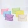Keymay New Design RTS Fast Shipping Low MOQ 6 Colors Women Cute Fringe Canvas Wallet Clutch Evening Bag Canvas Clutch Bag