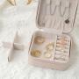 SN045 Custom Logo Printed Small Travel Jewelry Box Popular Gift Leather Ring Earring Necklace Boxes Creative Storage Case