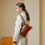 New Designer Fashion Oil Wax Retro Genuine Leather Handbags Ladies Clip Bag Women Shoulder Hand Bag Female Armpit Bag