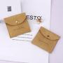 Custom Emboss Printing Microfiber Snap Bottom Pouch Earring Ring Necklace Packing Envelope Jewelry Pouch