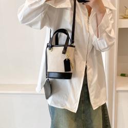Canvas Bag Ladies Women Fashion Handbags Contrasting Color Designer Handbag Wholesale Bucket Cheap Women Bags