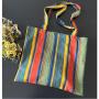 ZR726 Environmentally Friendly Shopping Bag Retro Cotton And Hemp Stripe Fashion Handbag Simple Versatile Shoulder Tote Life Bag
