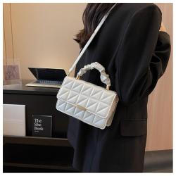 ZR261 Lingge Elegant Pleated Handbag 2023 New Fashion Fashionable Chain One Shoulder Crossbody Small Square Bag
