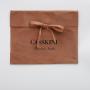 Flexography Custom Logo Printed Beauty Velvet Flap Bag Envelope Gift Perfume Fuax Suede Jewelry Pouch With Bow