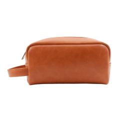Hot selling makeup bag logo custom cosmetic PU leather toiletry bag for women