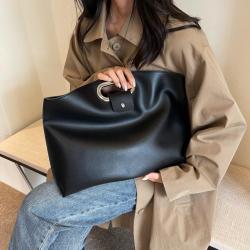 Fashion large-capacity handbag women 2024 new casual tote bag women retro briefcase pu clutch bags