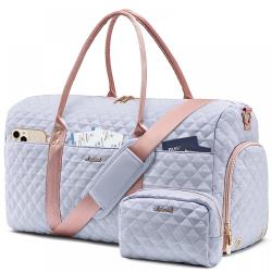 LOVEVOOK custom logo 2pc travel organizer bag with shoe compartment gym weekender travelling luggage carry on travel makeup bags