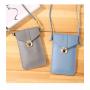 Women's Retro Student Style Mobile Phone Wallet Thin Tide Lock Sling Bag with Portable Touch Screen Feature Small Buckle Design
