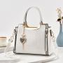 2023 New model Ladies shoulder bags and purse fashion colors leather handbags women's tote bags with heart shape pendant