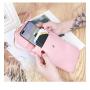 HR300 New Student Buckle Waterproof Small Bag Women's Heart Decorative Transparent Touchable Screen Simple Retro Phone Bag