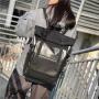 Fashion trend Roll Top Anti Theft Laptop Backpack men's backpack large capacity PU leather college student schoolbag travel bag