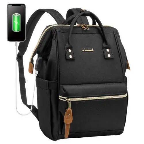 LOVEVOOK 14 Inch Backpack Custom Fashion Work Bag Daypack School Bags Waterproof Women Laptop Backpack With USB Charging