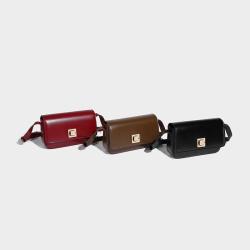 Fashionable retro luxury fashion brown small square bag single shoulder crossbody underarm bag leather designer bags for ladies