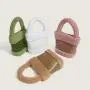 2024 Custom Faux Fur PU Leather Bucket Bag Handbag For Women Ladies Sherpa Purse