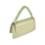 Summer leisure handbags for woman light green shoulder bag with woven handle elegant flap underarm bag