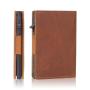 Customized Crazy Horse Aluminium Wallet Genuine Leather Aluminum Alloy Card Holder Pop Up Wallet