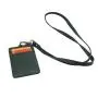 Wholesale staff id name badge card holder lanyard available saffiano pattern pu id working card holder