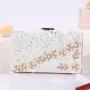 Acrylic Flower Rhinestone Pearl Pure Color Ladies Handbags PU Leather Square Shoulder Crossbody Bag Chain Women Hand Bags