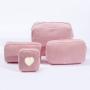 2022 New Trends Eco Friendly Corduroy Makeup Bags Women's Pink Toiletry Pouch Best DIY Cosmetic Gift Bags