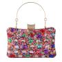 New arrival lady evening hand bag ladies trendy gold chain rhinestone clutch bag women evening bag 2024