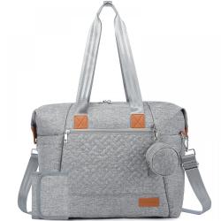 LOVEVOOK wholesale quilted tote shoulder handbag large capacity travel nappy baby bags with Changing Pad mommy Diaper Tote Bag