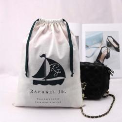 Custom Logo Printing Eco-friendly Thin Cotton Drawstring Shopping Dust Bag For Handbag Shoe Muslin Calico Gift Dust Pouch