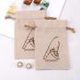 Eco-friendly Jute Coffee Tea Sack Bag Custom Logo Printing Drawstring Christmas Gift Packing Brualp Pouch