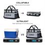 BSCI Custom Logo Collapsible Dual Compartment Large Thermal Cooling Bag Soft Leakproof Reusable Cooler Bag