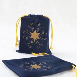 Custom Logo Printed Gift Velvet Jewelry Bag Drawstring Dust Packaging Perfume Velvet Pouch