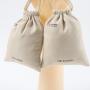 Custom Logo Printed Gift Cotton Canvas Packing Drawstring Bag Small Luxury Canvas Dust Cosmetic Pouch