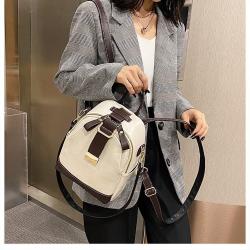 New Fashion Women's Bag 2023 Fashion Pu Solid Color Backpack High Texture Leisure Butterfly Embroidery Line Versatile Schoolbag