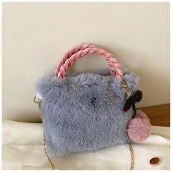 Cute Girl Cherry Plush Handbag 2023 New Autumn/Winter High Capacity Fur Bag Shoulder Crossbody Bag Wholesale Women Handbags