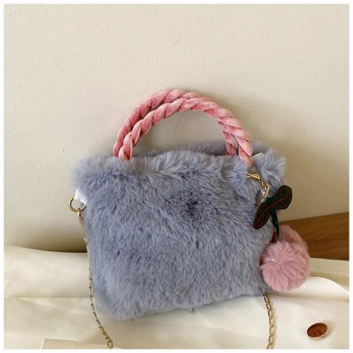 Cute Girl Cherry Plush Handbag 2023 New Autumn/Winter High Capacity Fur Bag Shoulder Crossbody Bag Wholesale Women Handbags
